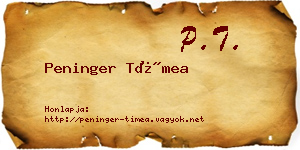 Peninger Tímea névjegykártya